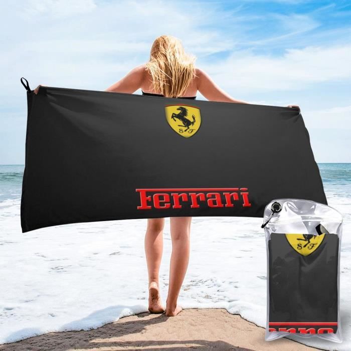 Serviette de bain Grande serviette de plage ronde avec logo Ferrari pour hommes peignoir de bain pour la plage 1188 70x140cm E4 Cdiscount Maison