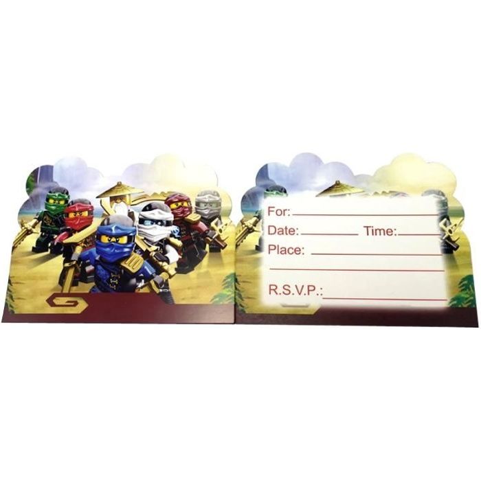 Correspondance Carte D Invitation Ninjago Anniversaire 10 Pieces Paquet Fournitures Decoratives Pour Fete D Enfants Et Garcons Cdiscount Beaux Arts Et Loisirs Creatifs