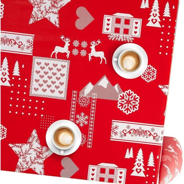 KEVKUS Nappe de Table en Toile Cirée Noël X-Mas 01047-00 Carré Rond Oval