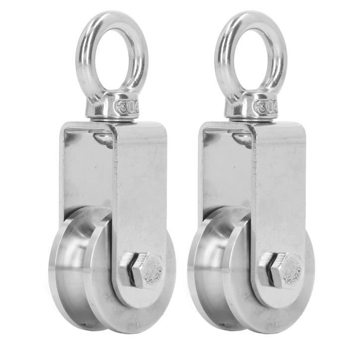 Poulie Levage Acier Galvanisé - Roulette à Rainure En U 49 Mm - Capacité 250 Kg Par Roue - Pour Portail Coulissant, Rail, Machine
