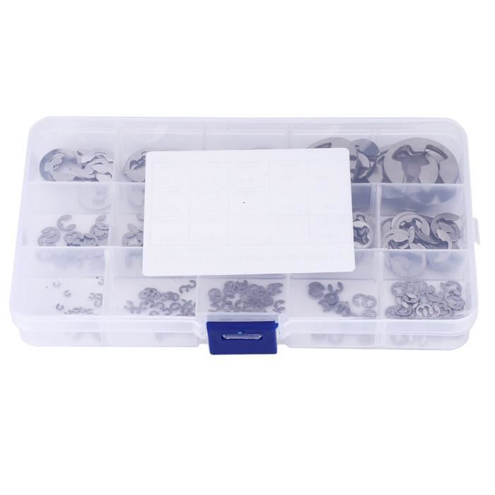 Kit De 120 Circlips (Anneaux De Retenue) En Acier Inoxydable – Diamètres 1,5 à 10 Mm – Set YX