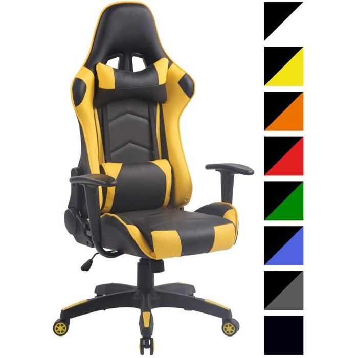 Clp Fauteuil De Bureau Racing Gamer Miracle V2 Similicuir Chaise De Bureau Ergonomique Hauteur Reglable Et Pivotante Noir Jaune Achat Vente Chaise De Bureau Soldes Sur Cdiscount Des Le 20 Janvier Cdiscount