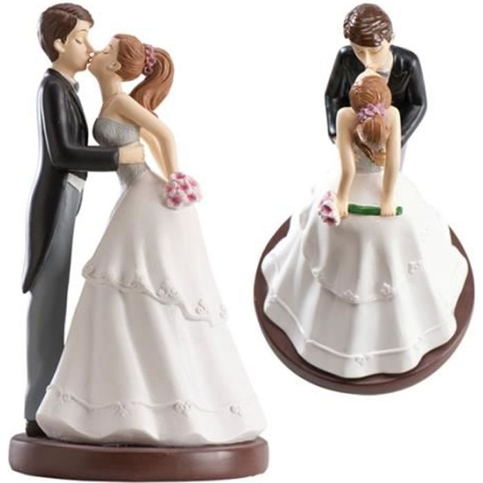 Figurine Gâteau - Couple Mariés Liens Du Mariage! - Fleurs De Dragées