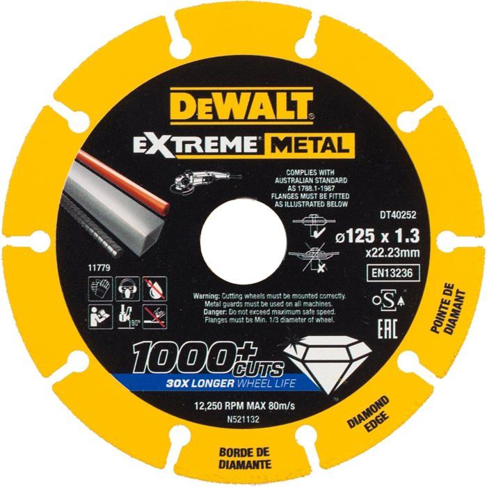 DeWalt Disque diamant Métal Max - pour inox acier - 125 mm