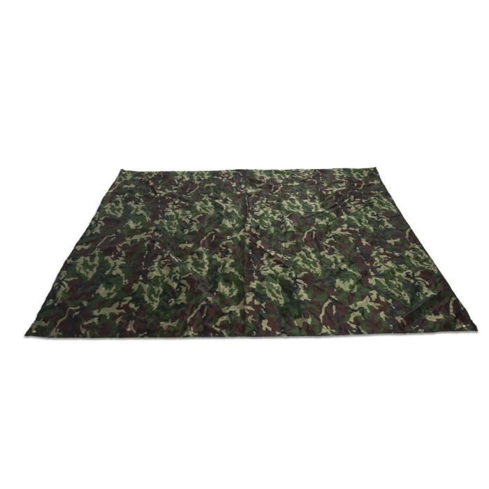 Fyearfly Bâche De Tente Imperméable 2x2m Camouflage - Abri Léger Portable Pour Camping, Plage Et Randonnée