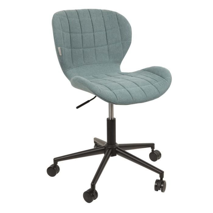 chaise de bureau - drawer - omg - tissu - bleu - contemporain - a roulettes - réglable en hauteur