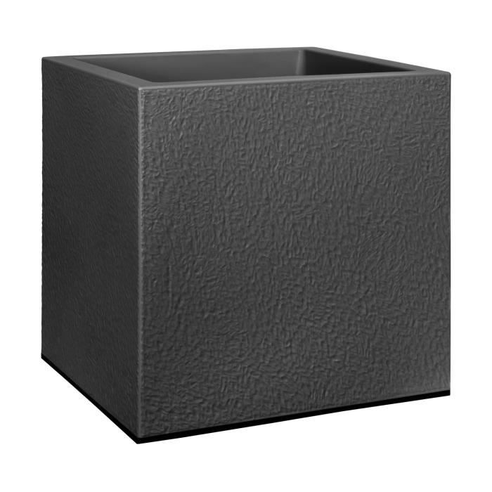 Pot Carré Hauteur 80 Cm Elho Pot De Fleurs Vivo Structure Carre Roues 40 Cm Noir Vif