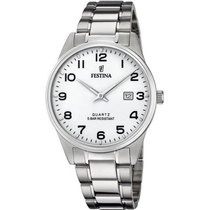 Montre - Festina - 20511 - Analogique - Acier inoxydable - Cadran blanc