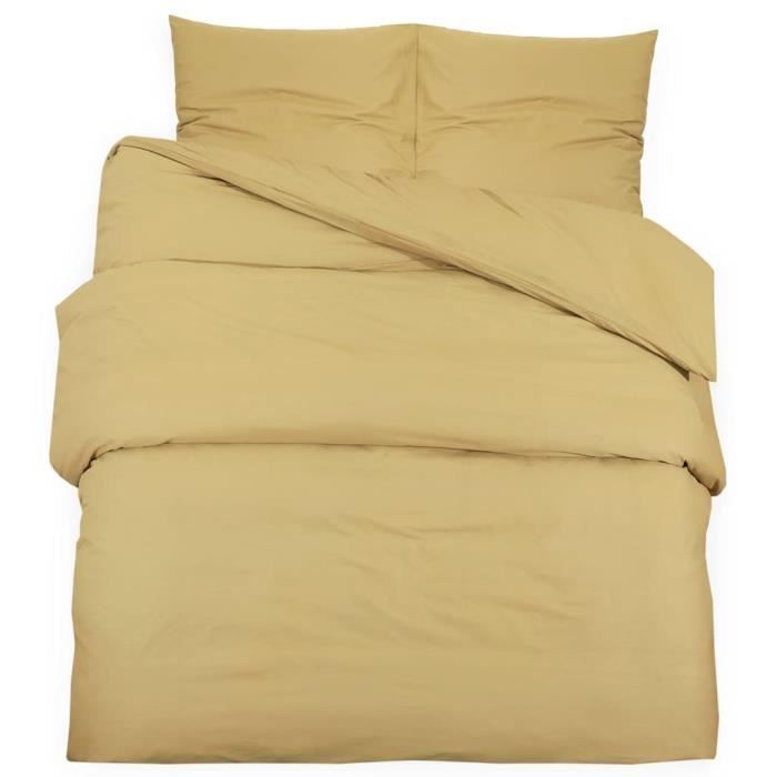 LESS Ensemble de housse de couette Taupe 200x220 cm Coton A3