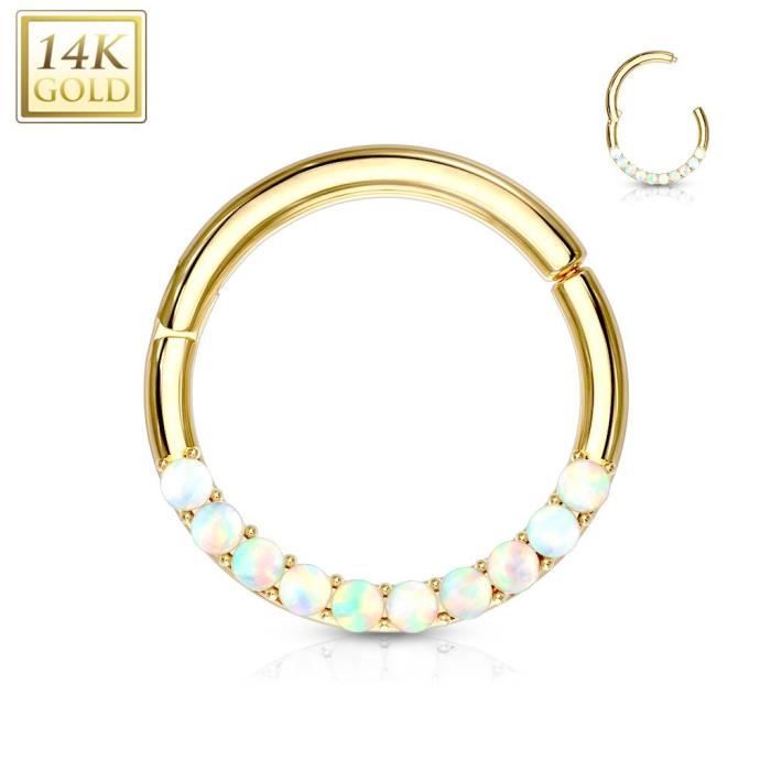 Piercing anneau en or jaune 14 carats tressé