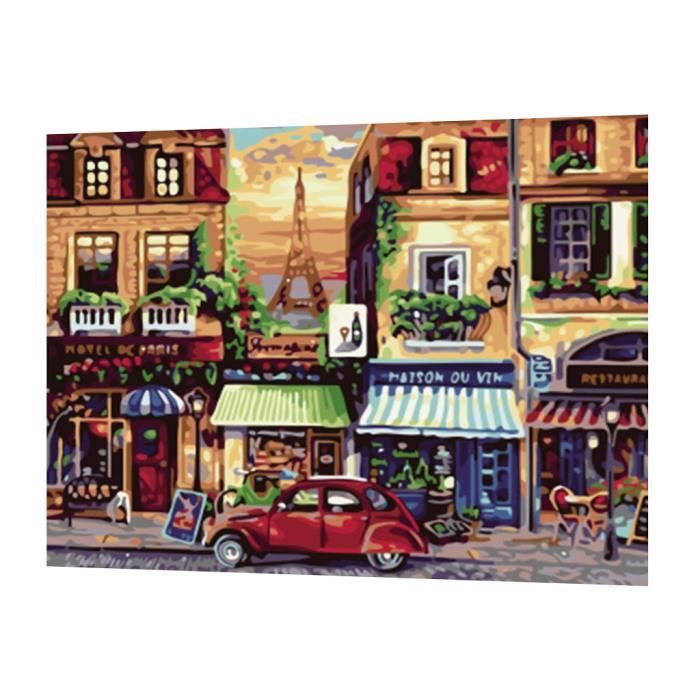 Kits De Peinture De Numero Dessin Romantique En Materiel Pigment Coton Pre Imprime Acrylique Avec Pinceaux Pour Le Magasin Cdiscount Beaux Arts Et Loisirs Creatifs