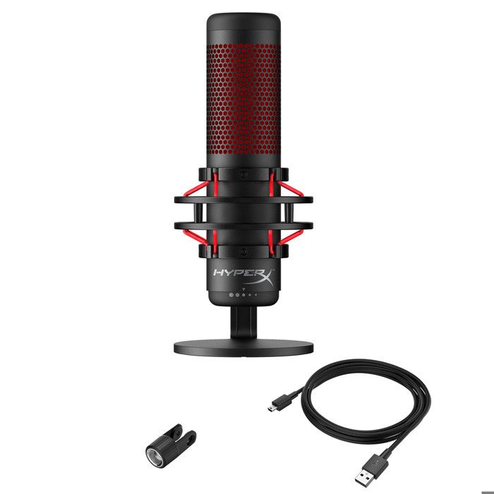 Hyperx Quadcast Micrófono de Condensador Gaming PC/MAC/PS4 Noir - vue 1