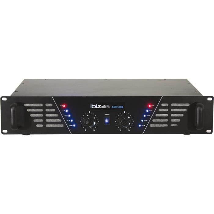 IBIZA AMP300 Amplificateur de sonorisation 2 x 240W - Noir