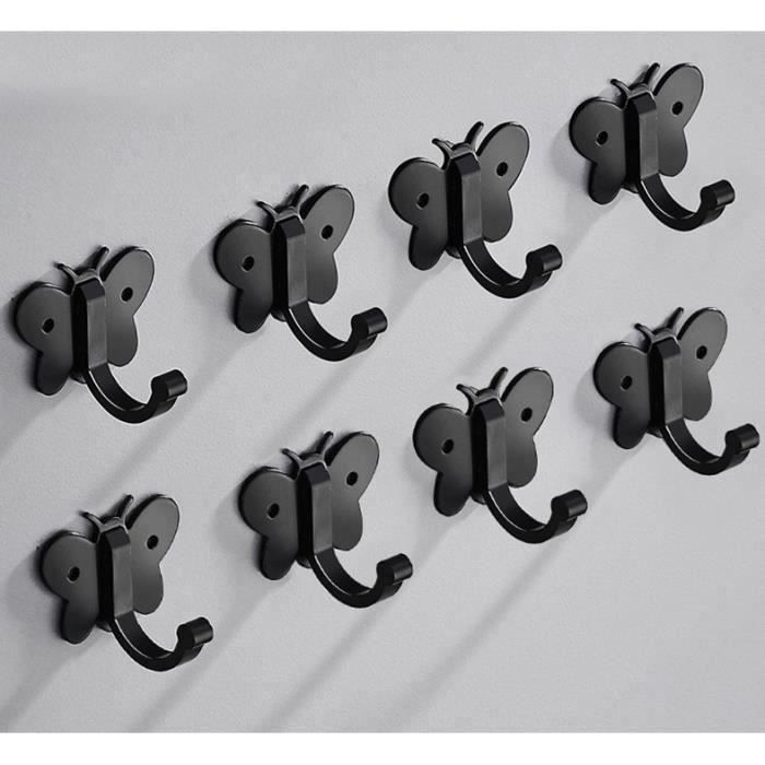 Porte-Manteau Mural Avec 6 Crochets Coulissants Porte-Manteau D'entrée En Bambou Et Aluminium