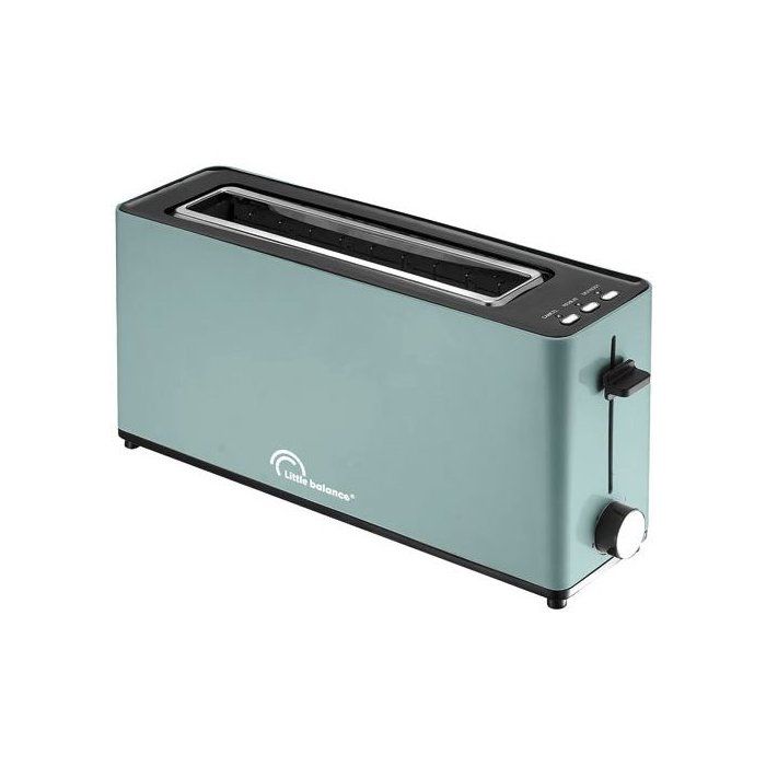 LITTLE BALANCE 8830 Happy Toast Grille pain Toaster 1 longue fente 1 tranche baguette Thermostat 7 positions Décongélation Tiroir Ramasse miettes Emeraude