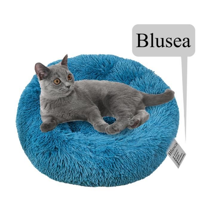 Blusea Nid De Chat Petit Chien Lit Pour Animal Rond En Peluche Douce Bleu 60cm Cdiscount Animalerie