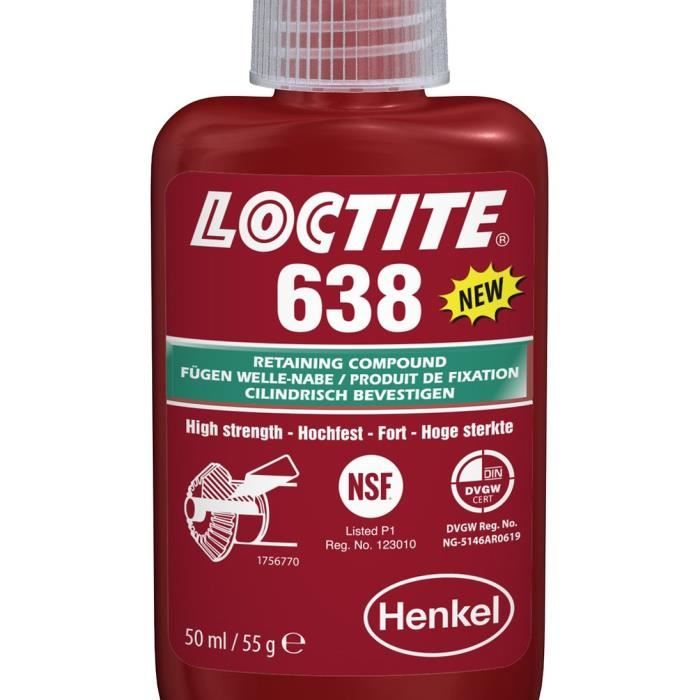 LOCTITE 638 50 ml HAUTE RÉSISTANCE DE RETENUE COMPOSÉ DE COLLE-MÉTAL