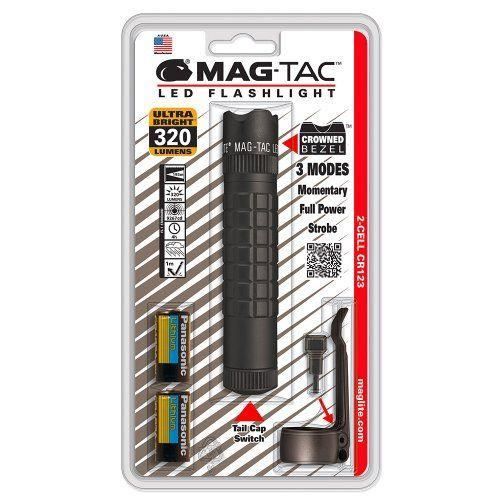lampe torche led flashlight mag-tac, compacte, à tête dentelée et strobe (défensive) de mag-lite