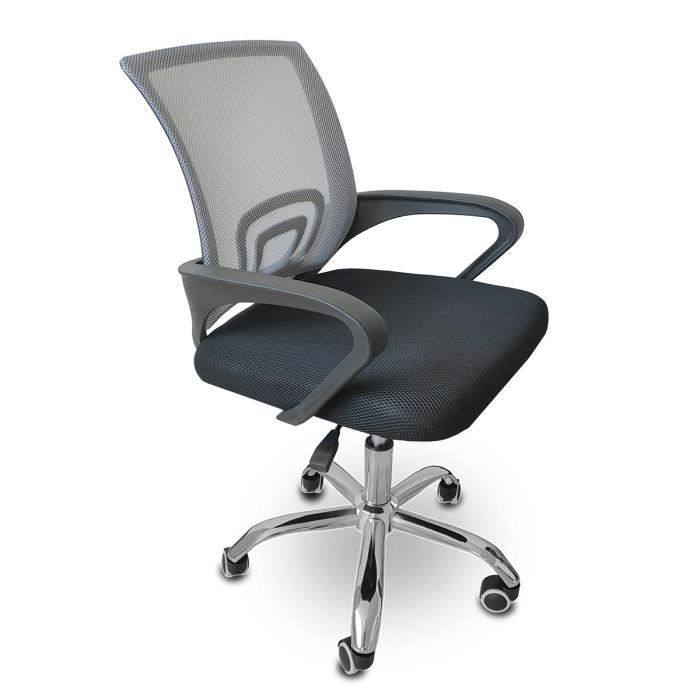 mc haus · atlas grey · chaise de bureau atlas grey, dossier respirant, ergonomique et léger, grey, avec dossier grey