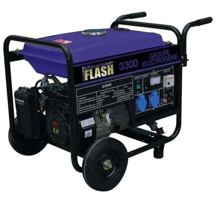 MASTER FLASH Groupe électrogène à essence 3300W avec kit chariot MF3300