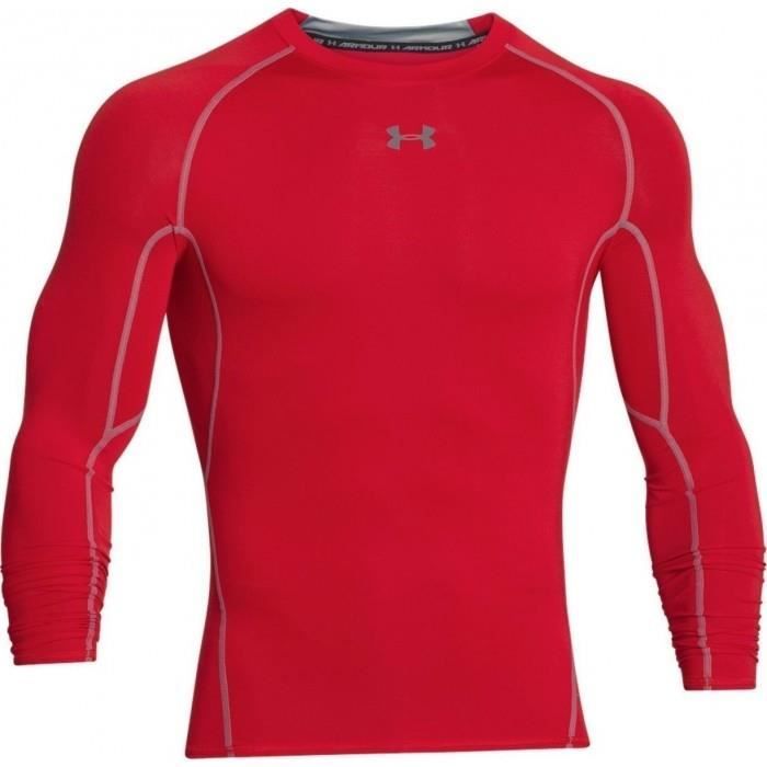 Maillot de compression homme - Under Armour Heatgear - manches longues -  rouge