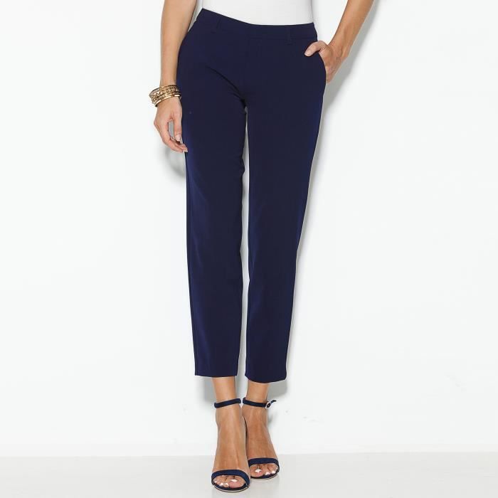 Pantalon a pince bleu marine femme Clearance