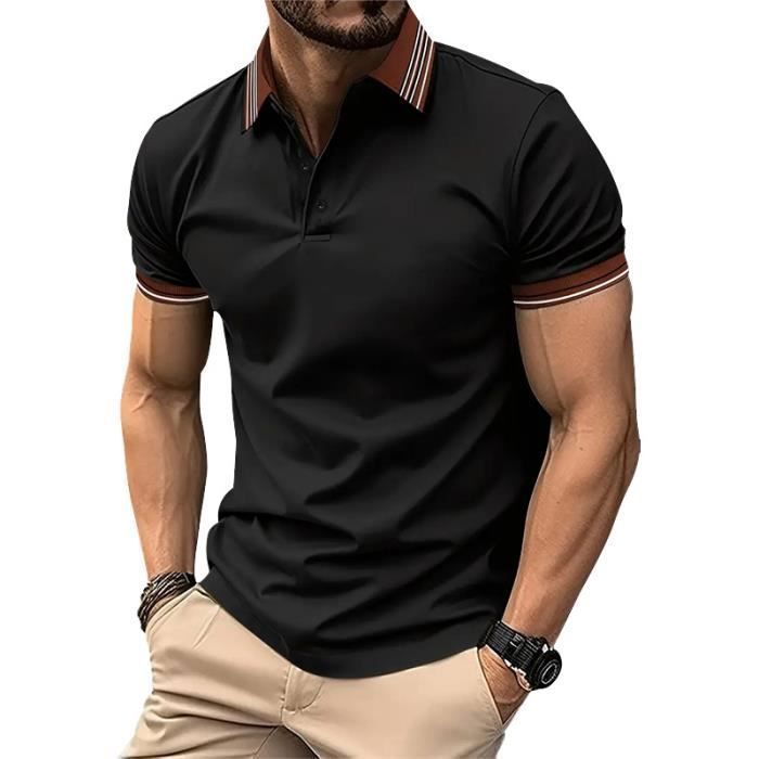 Polo Homme uni de sport Golf Tennis Manche Courte Fit Grande
