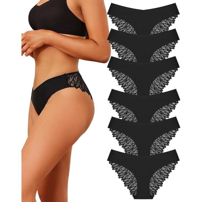 Lot De 6 Culottes Sans Couture Femme - Invisibles, Extensibles, Confortables, Taille Haute