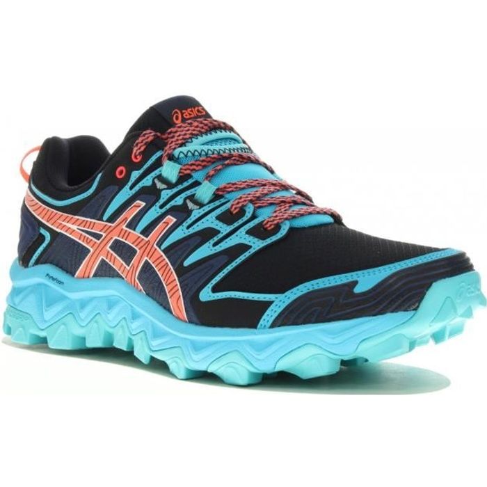 Chaussures Running ASICS Femme GEL FUJITRABUCO 7 Turquoise Noir