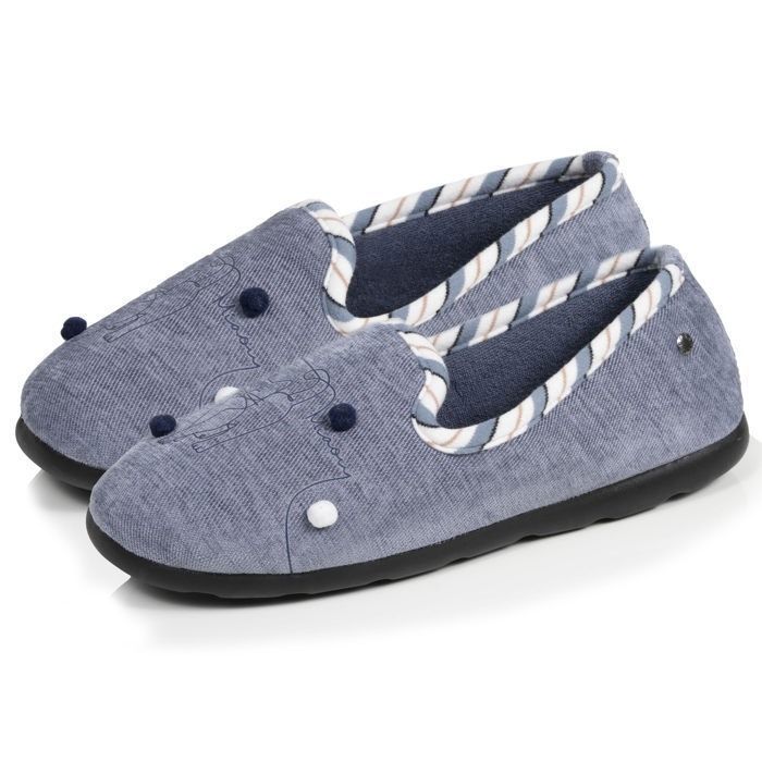 Isotoner Chaussons Souples, Ultra Confortables Et Légèrs Rayures Femme
