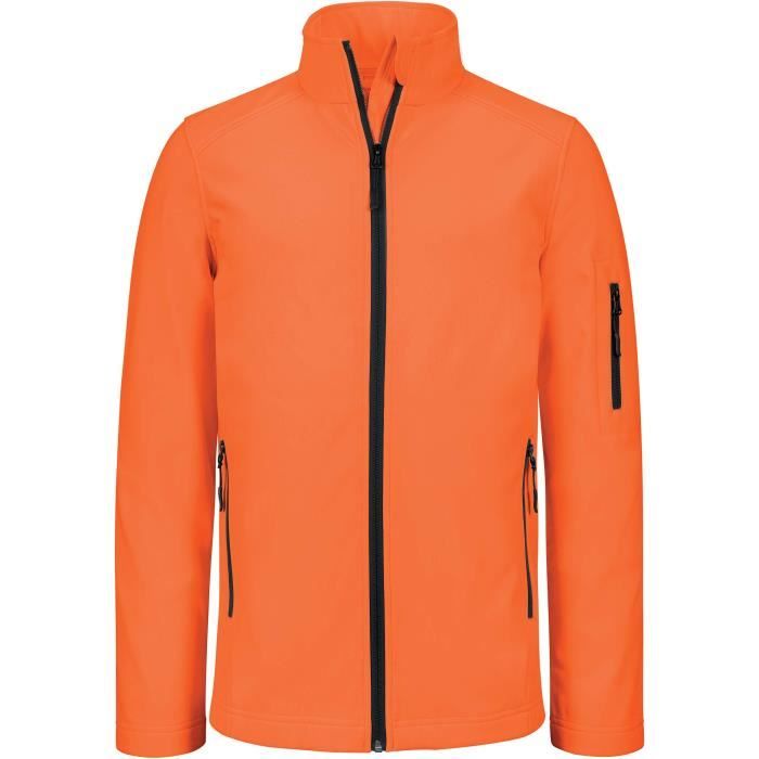 veste femme - kariban - softshell - respirant et imperméable - orange fluo - randonnée