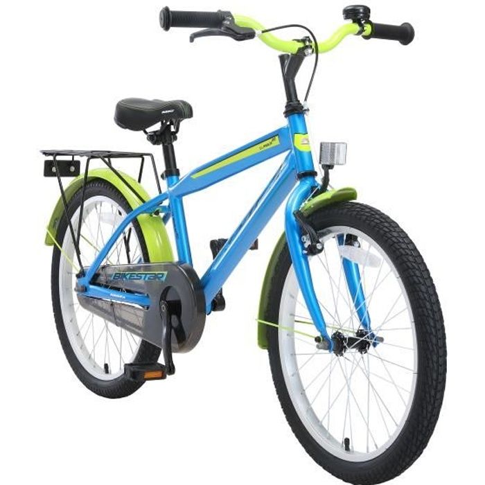 BIKESTAR Velo enfant 20 pouces pour garcons et filles de 6 9 ans Edition Classique Bleu Vert Cdiscount Sport