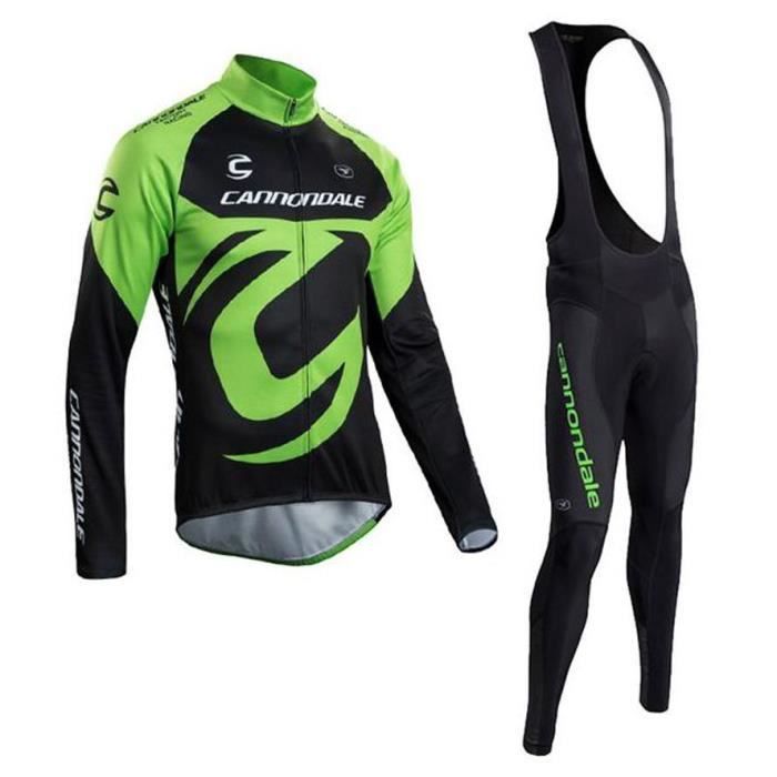 Maillot Vélo Manches Longues Pantalon Pantalon Cuissard VTT 3D Coussin Rembourré Gel Tenue Cyclisme Confort Homme Printemps Automne R1,A,XS