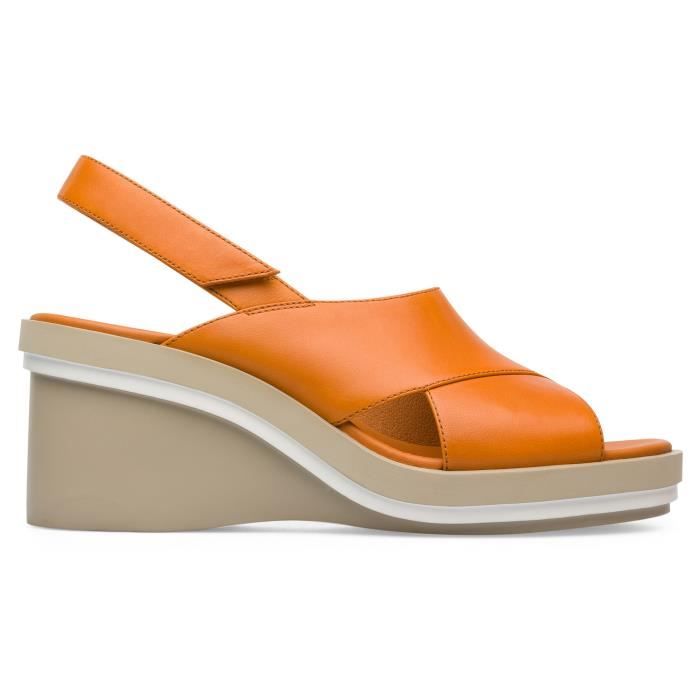Chaussure Sandales CompensÃ©es Orange Sandales Femme CAMPER Kyra