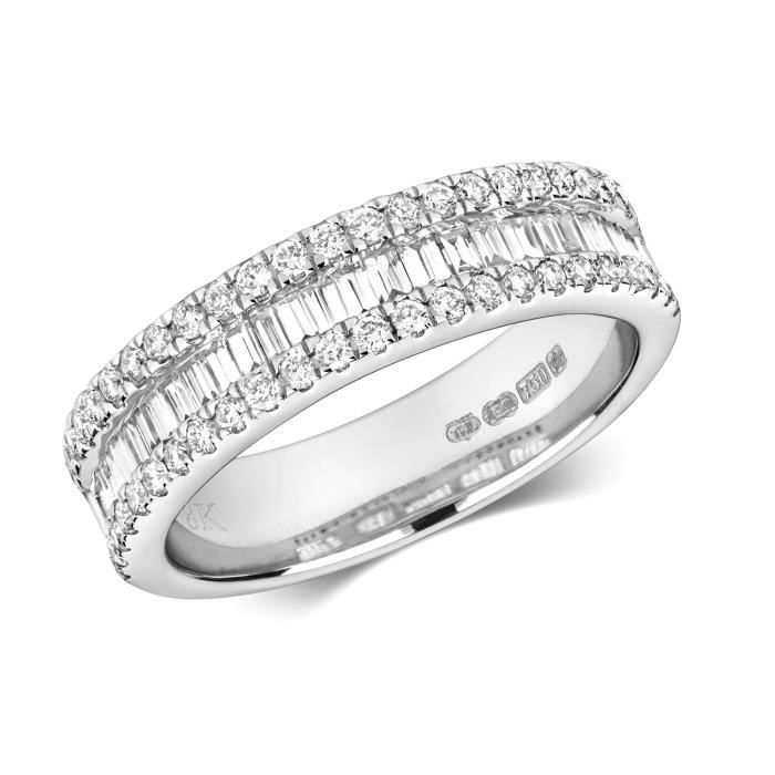 Bague Diamant & Perles - Or Blanc 10 Carats - Taille 7 - 0.25 Ct - Neuf Avec écrin