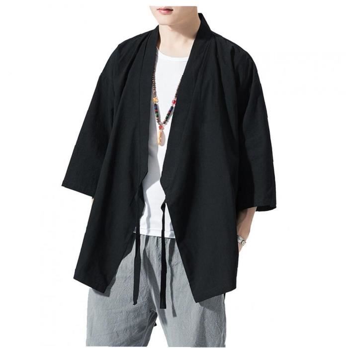 RUMAOZIA Kimono Été Homme - Imprimé Sakura Manches Longues - Style Japonais