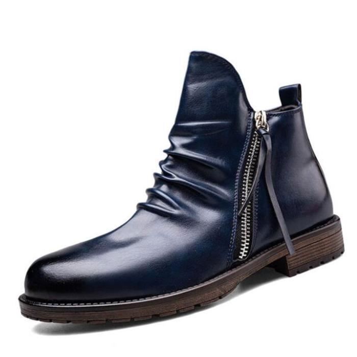 Bottes cuir bleu discount