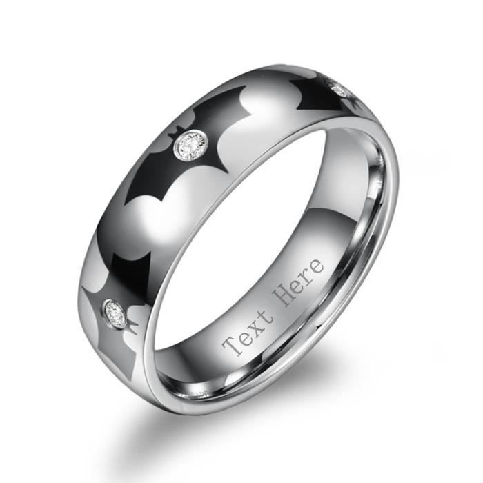 Bague couple batman anneau homme et famme en titane avec motifs de