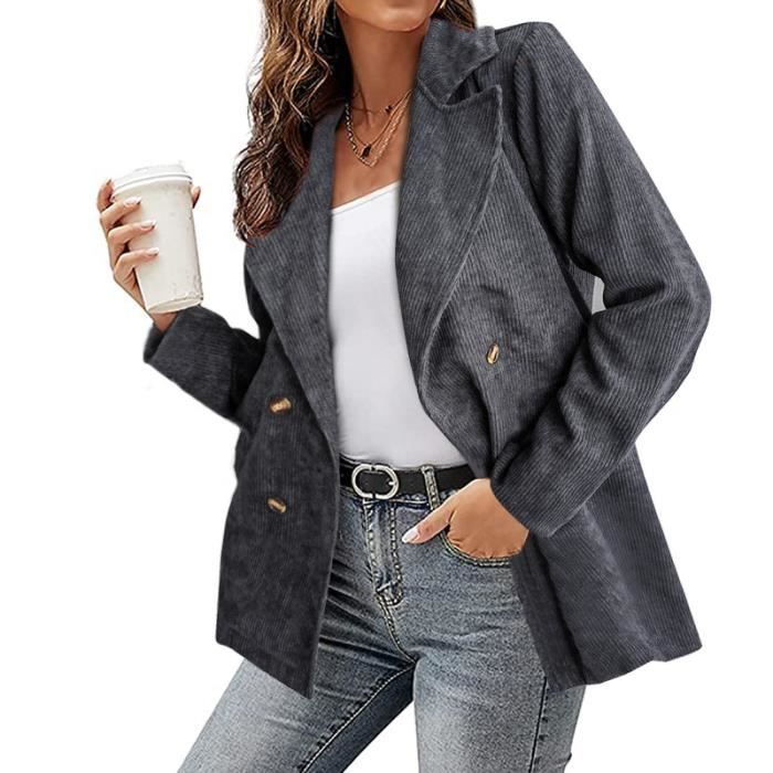Veste En Velours Côtelé Vintage Pour Homme - Coupe Slim - Poches Revers - Business Ou Casual