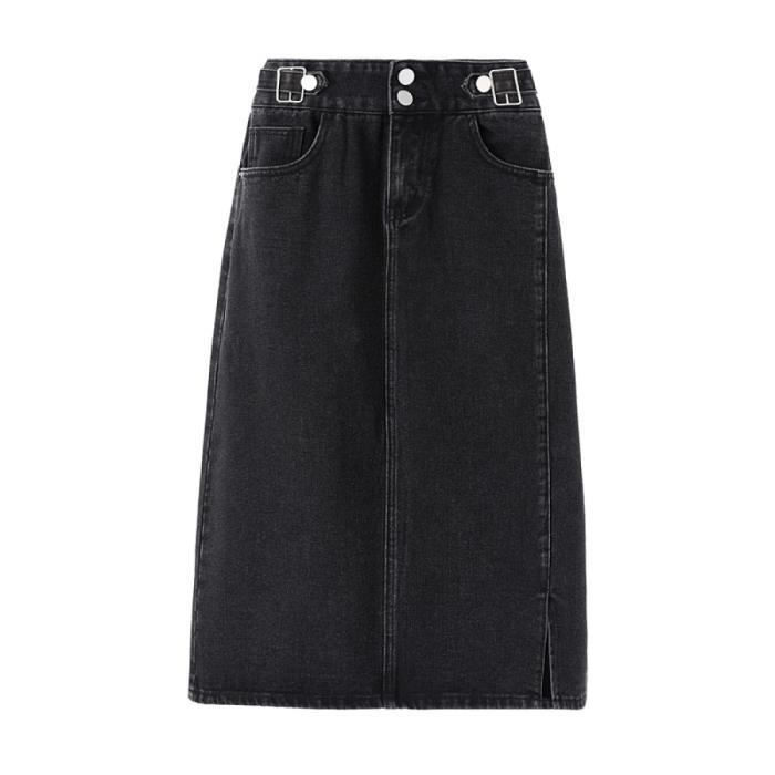 Jupe En Jean Grande Taille Pour Femme Jupe Mi Mollet Taille Haute Decontractee Noire Jupe En Jean Elegante Dete Black Xxl Black Cdiscount Pret a Porter