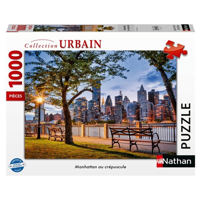 Puzzle 1000 pièces : Manhattan au crepuscule Ravensburger Nathan - vue 2