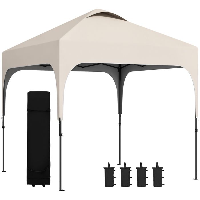 Outsunny Tonnelle de Jardin 3,5 x 3,5 m, Tente Pliante avec 4
