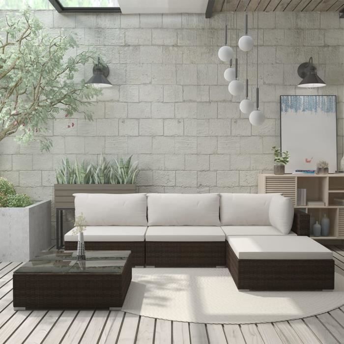Salon De Jardin 5 Pcs Avec Coussins Meuble De Jardin Mobilier De