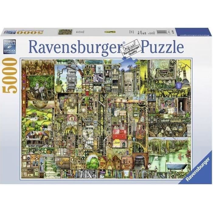 Puzzle 5000 pièces - Ville bizarre / Colin Thompson - Ravensburger - Puzzle adultes - Dès 14 ans
