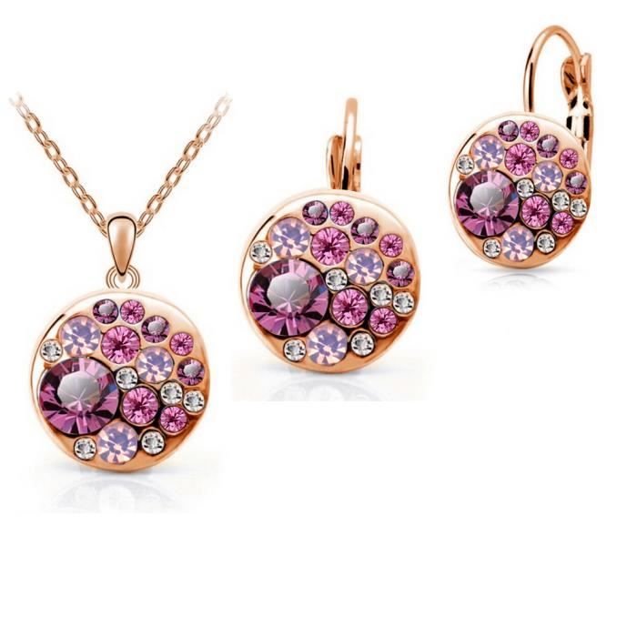 RMEGA Coffret Cadeau pour Femme Parure Bijoux Femme Collier Femme Boucle d’Oreille