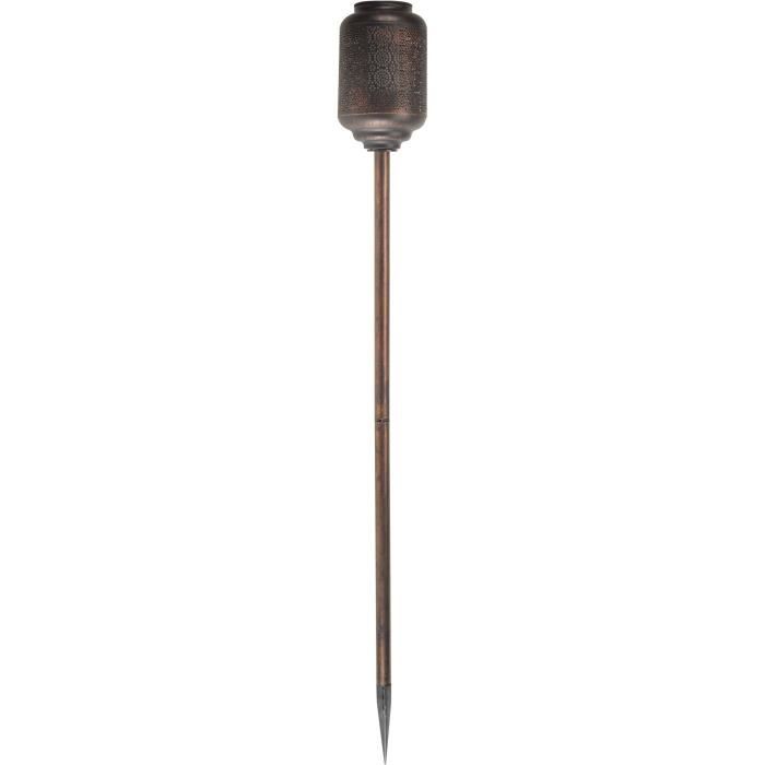 Lot de 2 torches solaires Tunis SMART GARDEN en métal avec motifs silhouette contemporains