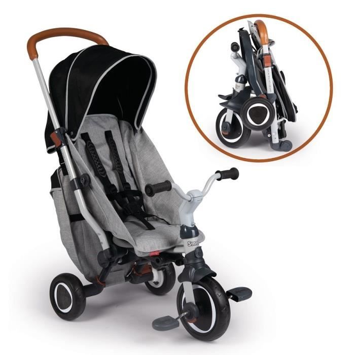 Tricycle evolutif pliable SMOBY Robin Trike Frein parking Gris Cdiscount Jeux Jouets