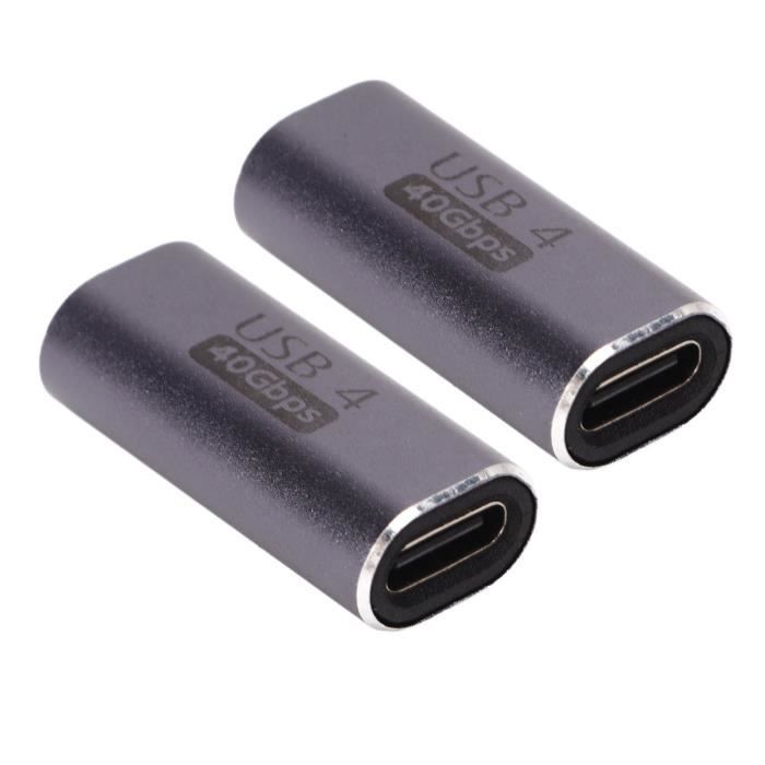 QIANRENON 240W USB4.0 C Femelle à Femelle Adaptateur Coupleur USB4.0 Type C 40Gbps Prises