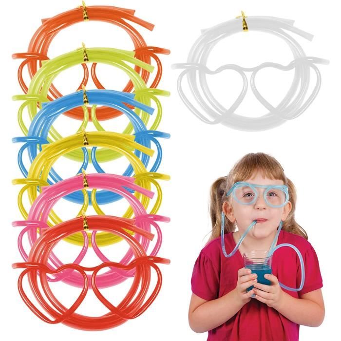Lot De 10 Pailles Lunettes Réutilisables QOCUILC - Fun Et Colorées Pour Fêtes