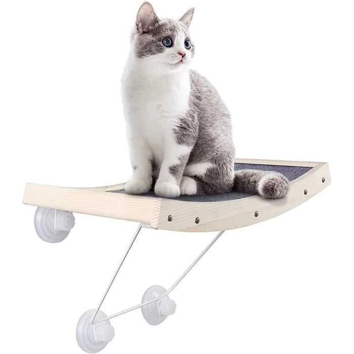 Perchoir de fenêtre en bois pour chat main image 0